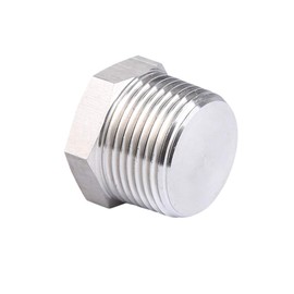 Feelers 3/4" NPT Male Outer Hex Head Thread Plug Pipe Fitting, 304 Stainless Steel Oil Drain Plug Fitting (Pack of 1)