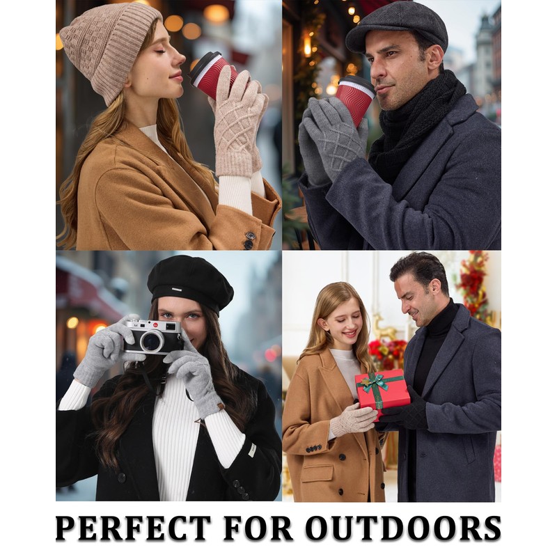 REACH STAR 2 Pairs Winter Gloves for Women, Touch Screen