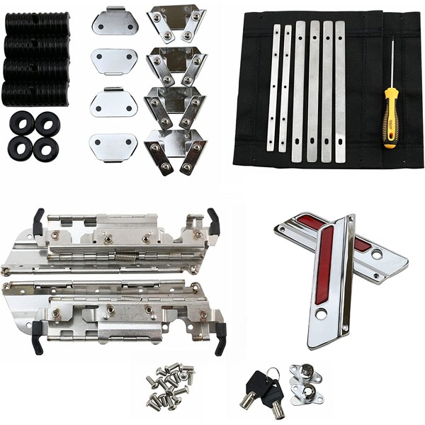 YTS Motor Saddlebag Latch Hardware Kit Saddlebag Hinge Set for