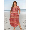 HBEYYTO Plus Size Short Sleeve Maxi Dresses for Women 2024