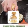 Afnax Cleaning Bamboo Palm Scrub Brush for Pots, Dish, Pan,