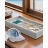 Nicerity Ceramic Jewelry Tray Conch Shape Aqua Shell Trinket Dish