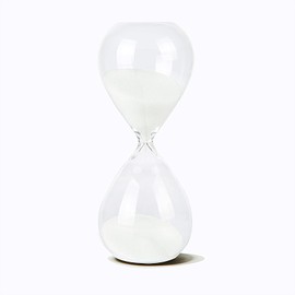 Hourglass, HoveBeaty Hand-Blown Sand Timer Set for Time Management 15 Minutes Durable Glass Construction (15 min, White)