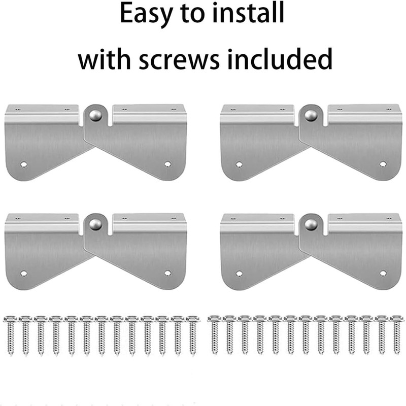 4 PCS Stainless Steel Gutter Extension Hinge, Downspout Extension Flip-Up