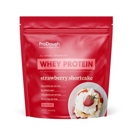 ProDough Gourmet Whey Isolate Hydrolized Protein Powder for Shake Mix- Easy Digest Enzyme Blend, 25g Protein per Serving, Natural Ingredients, Gluten Free, Keto Friendly (Strawberry Shortcake)