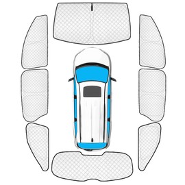 KMF 8pcs Thicken Full Sun Shades for Toyota Sienna 2021-2025 Accessories,Car Window Covers Sunshade for Windshield Side Rear, UV Block and Blackout Privacy for Camping Outdoor