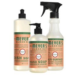 MRS. MEYER'S CLEAN DAY Kitchen Basics Gift Set, Geranium Scent Cleaning Supplies, includes Dish Soap, Hand Soap and Multi Surface Cleaner