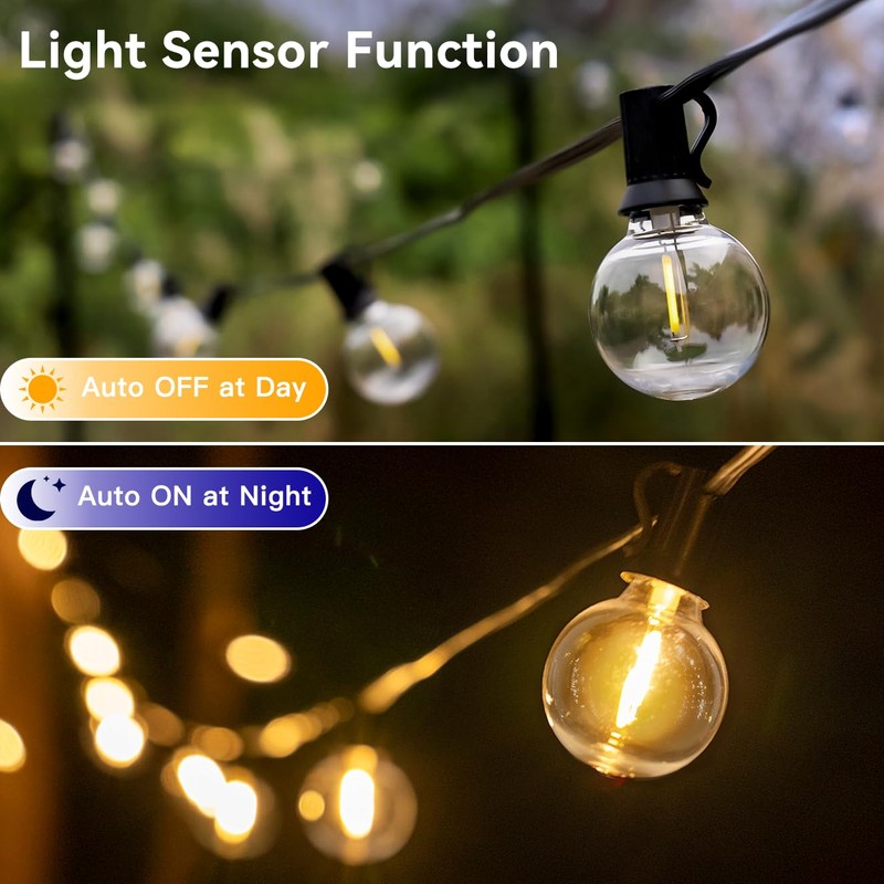Ccinny Outdoor String Lights 150FT with Remote Dimmer, G40 Globe