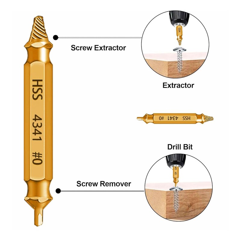 5pcs HSS 4341 Steel M3-M18 Damaged Screw Extractor Set Hex