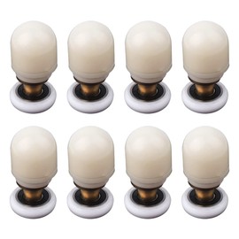 ATOPLEE 8pcs Shower Door Rollers Replacement - Brass ABS Sliding Glass Shower Door Rollers Runners Pulleys for Bathroom,23mm