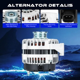 Alternator Replacement New for Avalanche 1500 2005-2006 5.3L, for Silverado 1500 2500 3500 2005-2007, for Envoy 2007-2009 5.3L, for Sierra 1500 2005-2006, for Sierra 2500 2005-2006 6.0L