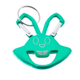West Coast Paracord Smiling Rabbit Metal Key Clip and Bottle Opener with Split Ring (Green, 10 Pack)