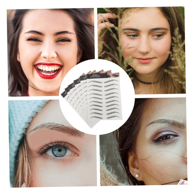 TOVINANNA 6sheets Instant Natural Full Brows Imitation Eyebrow Sticker Tool