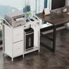 WODRAWER Printer Stand with Fabric Drawers, Lateral Office Filing Cabinets