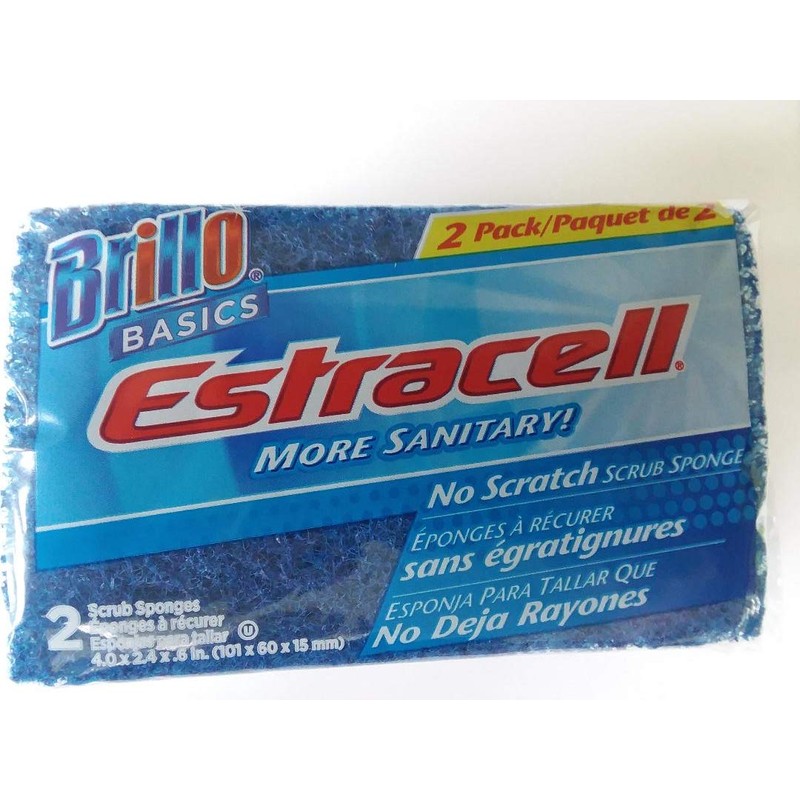 Brillo, Basics Estracell No Scratch Scrub Sponges, 2 Count