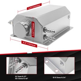 2L Universal Coolant Radiator Tank,Overflow Tank,Aluminum Radiator Coolant Overflow Bottle Recovery silver With Cap