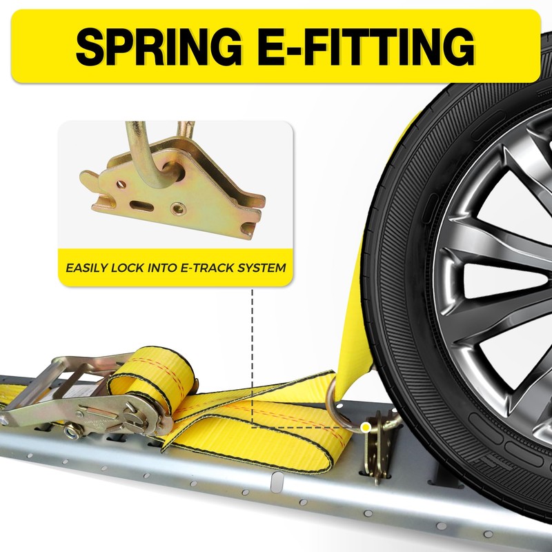 Autofonder Car Tie Down Straps for Trailers-10,000lbs Break Strength-2inx10ft Heavy