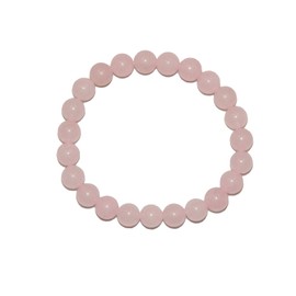 Jeannieparnell 014RQ - Beautiful 8mm Rose Quartz Gemstone Bead Bracelet