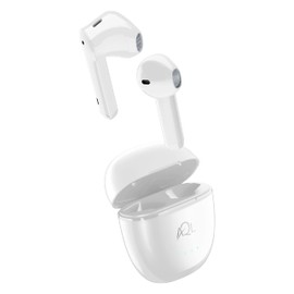 AQL Escape - Kapselförmige Bluetooth-Kopfhörer mit Environment Noise Cancelling Technologie mit Ladehülle - 5 Stunden Playtime - Weiß