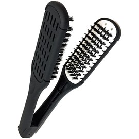 MONOW Twin Brush Hair Brush Straightening Brush Boar Hair Straight Brush Blow Brush (Black)
