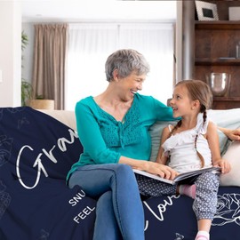 AJIIUSV Grandma Gifts, Gift for Grandma, Grandma Birthday Gifts, Best Grandma Gifts, Grandma Blanket Gift for Mothers Day Christmas Grandma Throw Blankets 50"X60"