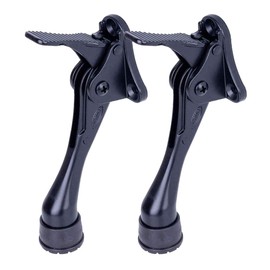 HASHI (4 inch x 2pack, Black) One Touch Door Stopper, 4Inch Door Stop with a Height-Adjustable Rubber
