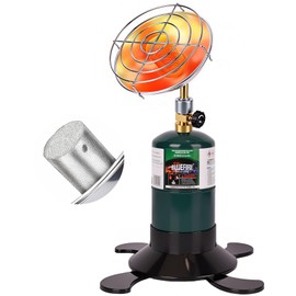 Portable Propane Heater with Catalytic Burner for Camping Outdoor Space 6200BTU Power with Control Valve Patio Heater 1lb Small Propane Gas Tank Holder Tent Garage Fishing stove buddy(Upgraded Burner)