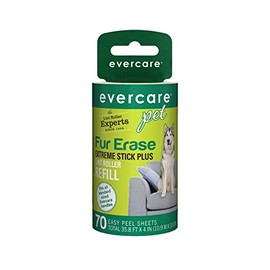 Evercare All Purpose Pet Hair Lint Roller Refill, 70 Easy Peel Sheets – Compatible with Evercare Standard Sized Rollers, Reusable Sticky Roller for Pet Hair, Furniture, Clothing & Cars