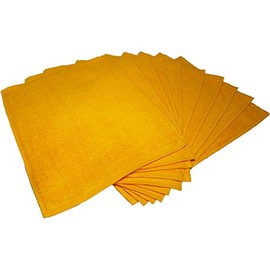 Yume Kobo Combed Color Hot Towel, Choose from 33 Colors, Made in Japan, Senshu Towel, 28 x 38 [Set of 10] (Marigold)