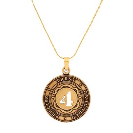 Alex and Ani Numerology Expandable Necklace for Women, Number 4 Pendant, Rafaelian Gold Finish