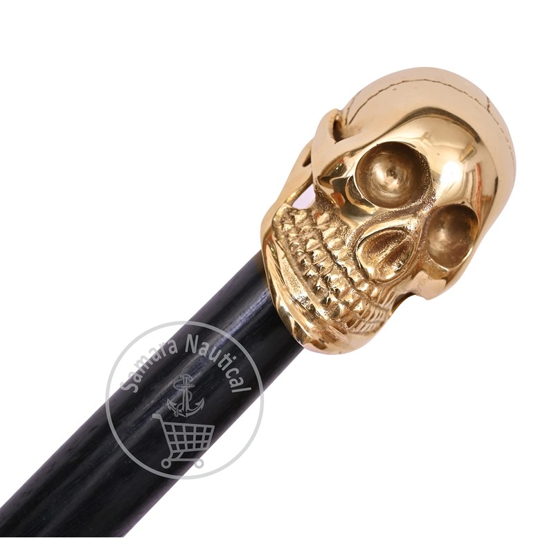 Safa Black Wooden Skull Stick Vintage Gift for Men