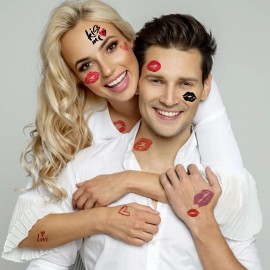 Unbranded 10Sheets Romantic Valentine Love Red Lips Nail Art Face Arm Body Stickers NH28