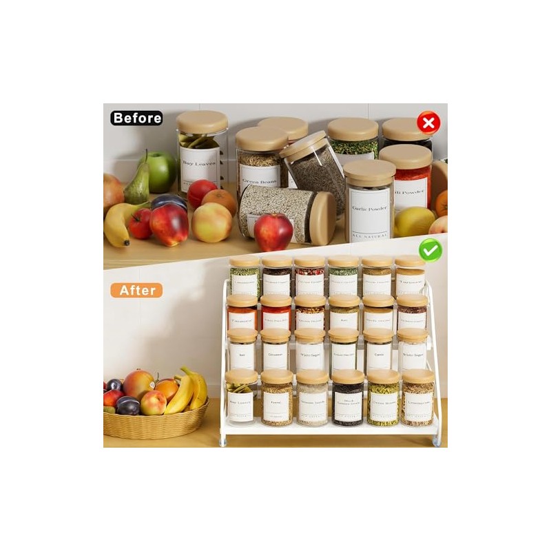 Gucass Pack of 2 4 Tier Spice Rack, Standing, Spice