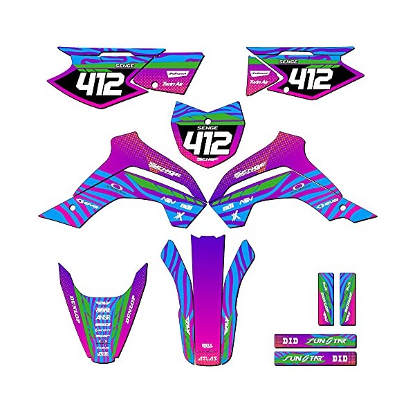 2019-2020 KLX 140 Tigre Pink Senge Graphics Complete Kit with