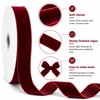 G2PLUS 25mm Burgundy Christmas Velvet Ribbon for Gift Wrapping: 25