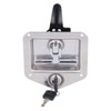 Trailer Door Latch T Handle with 2‑Key Stainless Steel Chrome