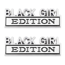 CARRUN 2 Pcs Black Girl Edition Emblem Car Side Rear Front Hood Trunk Door Badge 3D Decal Sticker Fit for Car Truck SUV (Black Girl,Silver Black),CR-Edition