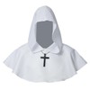 BLESSUME Medieval Hooded Cowl Cross Necklace (White)