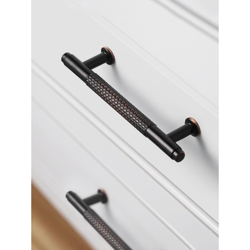 SORWDUERM 5 Pack Oil Rubbed Bronze Knurled Cabinet Knobs 2