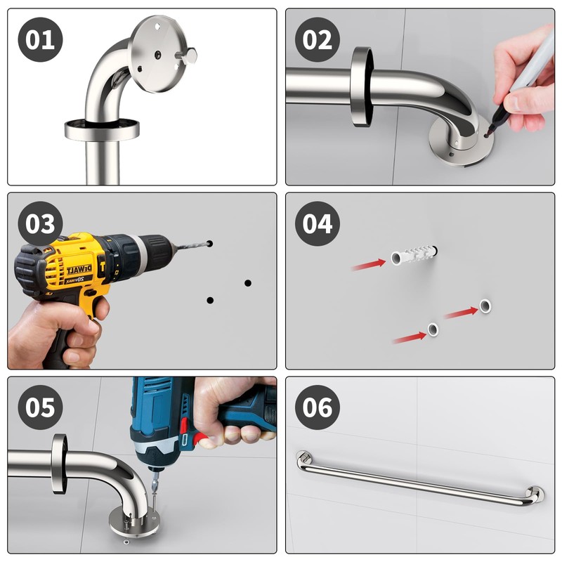 2 Pack 40 Inch Shower Grab Bar, ZUEXT SUS304 Stainless