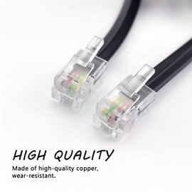 BlingKingdom 2 PCS Phone Handset Cable Telephone Handset Cord 10 Feet Uncoiled Handset Cable Universally Compatible with RJ9/RJ10/RJ22 (Black)