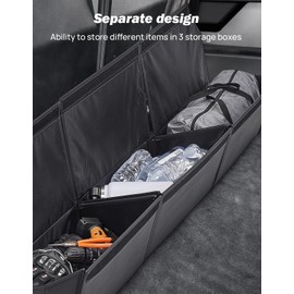 JOYTUTUS Rear Under Seat Storage Box Compatible with Cybertruck 2024, Foldable Second Row Underseat Organizer, Hidden Tray Cybertruck Interior Accessories