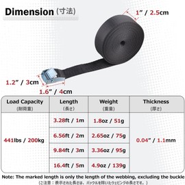 Azarxis Lashing Strap Tie-Down with Buckles Adjustable Cam Buckle Cinch Heavy Duty Secure Belts up to 441 lbs Capacity for Motorcycle SUP Kayak Canoe Trailer Cargo Truck (Army Green - 4 Pack, 6.5 ft)
