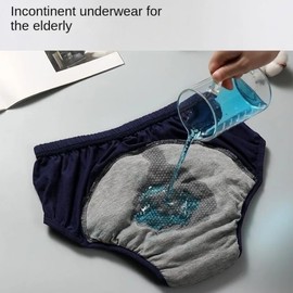 Adult Diaper Shorts Washable Incontinence Underwear for Men & Women - Reusable & Leak-Proof Pull-Up Pants (Gray,Large)