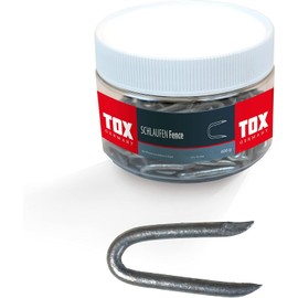 TOX Fence 063260100 Wire Loops M, Steel Clamps for Wire Attachment, U-shaped, Hot-Dip Galvanised, 1.6 x 16 mm, 1 Tub, 400 g (Pack of 830)