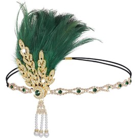 1920s Feather Headband Roaring 20s Gatsby Flapper Headpiece Decor Sequins Hair Accessories for Women