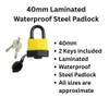 40mm Laminated Waterproof Steel Padlock Heavy Duty Outdoor Lock with