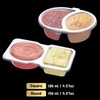 32 Sets Double Compartment Condiment Container, Disposable 2 Compartment Snack