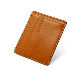 UndMou Men's Thin Card Case, Card Holder, Slim and Compact, Women's, Genuine Leather, Inner Card Case, brown (light brown)