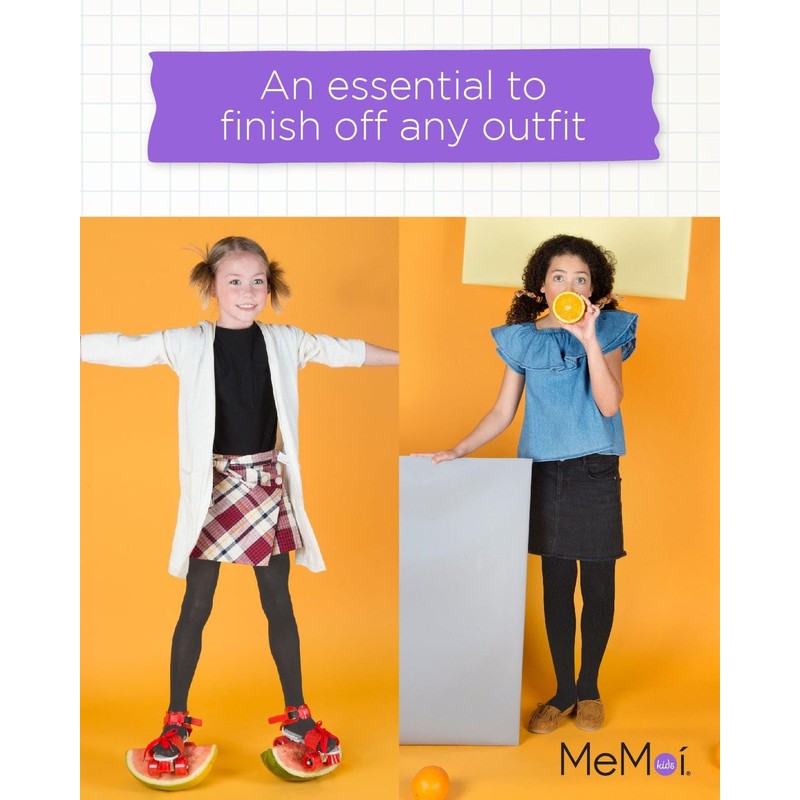 MeMoi Girls' Basic Complete Opaque Tights Navy 4-6